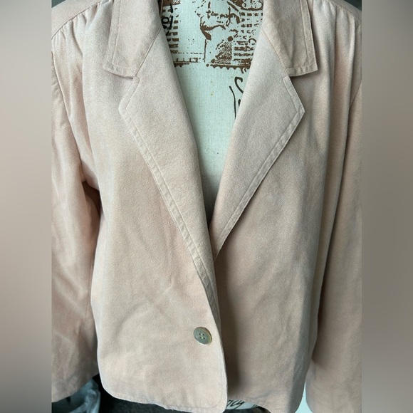 Vintage Jacobson’s Ernst Strauss Ultrasuede blush pink blazer vintage size 16 - Picture 3 of 13